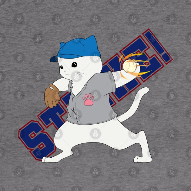 Baseball Pitcher Cat by The Kitten Gallery